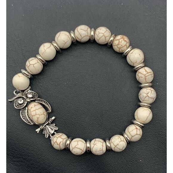 Boho Owl Rhinestone Accent Stretch Bracelet Jewelry - Picture 3 of 6